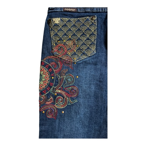 Baby Phat Jeans Embroidered Bling Medium to Dark Wash Girl’s Size 12 [K05] - Picture 3 of 5